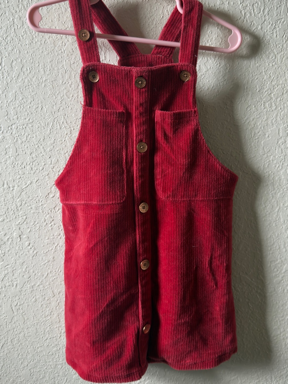 Levi's Red Corduroy Kids Overall Dress